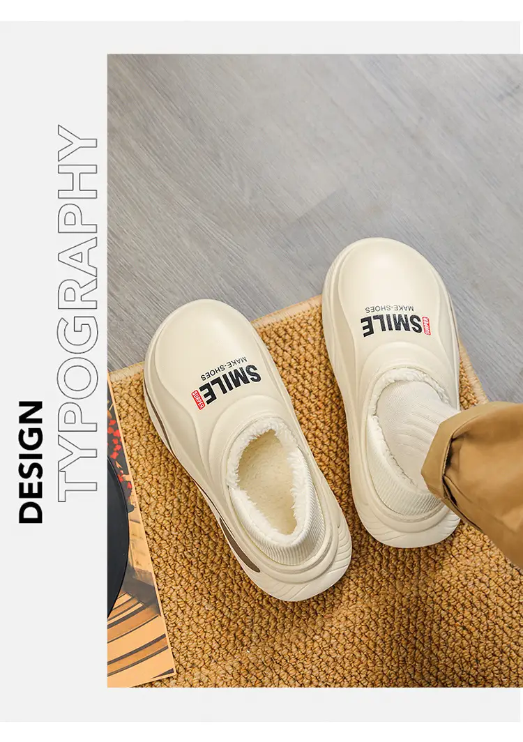 Waterproof cotton slippers men's autumn and winter indoor home warm non-slip thick-soled anti-slip bag heel cotton shoes for men — feature 11