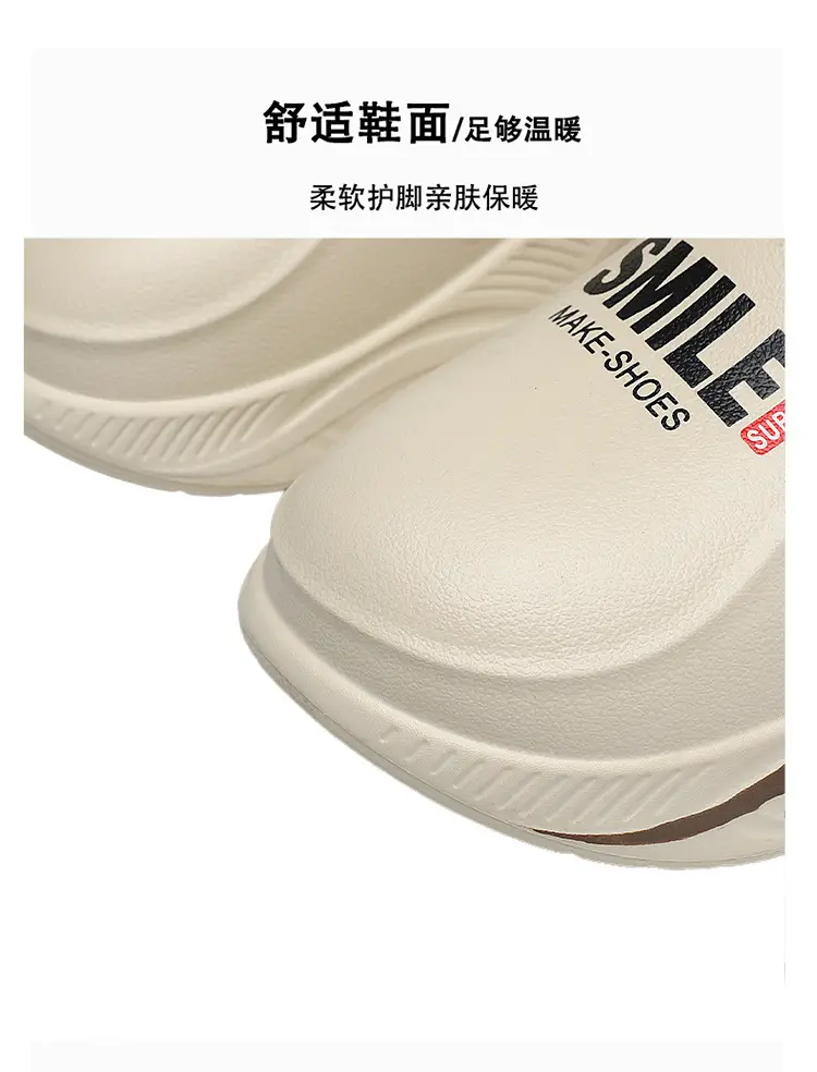 Waterproof cotton slippers men's autumn and winter indoor home warm non-slip thick-soled anti-slip bag heel cotton shoes for men — feature 5