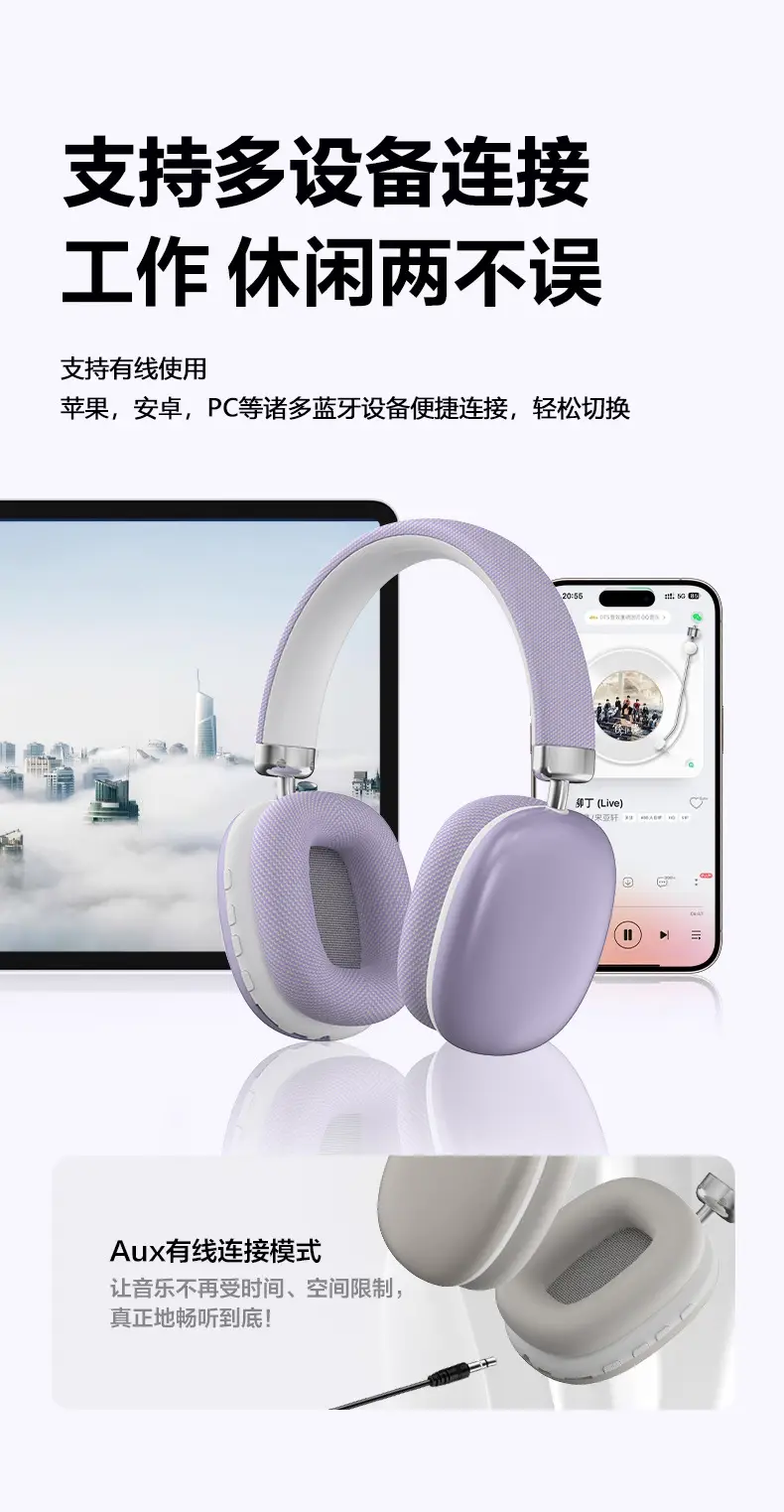 Wireless Bluetooth Headset with Long Battery & Long Neck Strap β feature 13