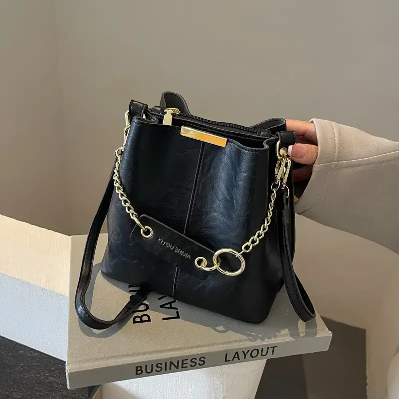 Korean Style Bucket Bag Women's Tan 2024 - Image 6