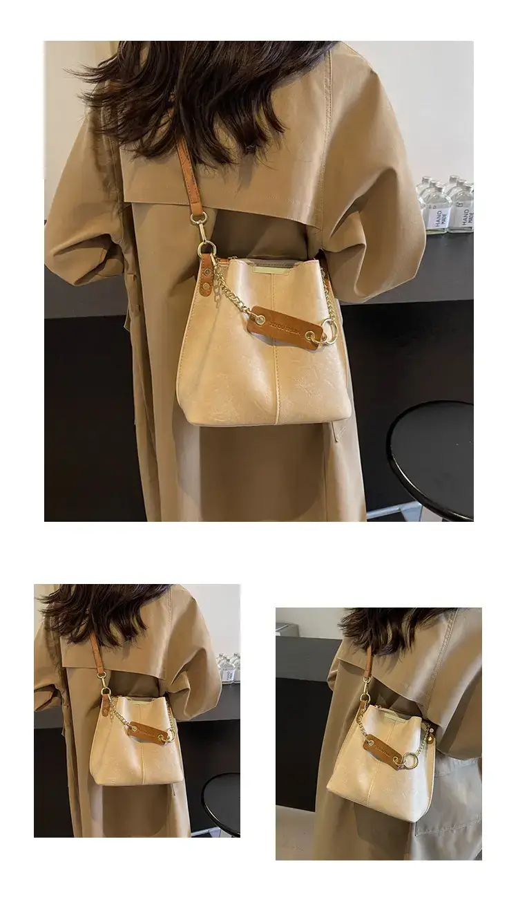 Korean Style Bucket Bag Women's Tan 2024 — feature 11