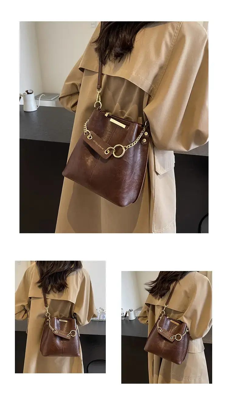 Korean Style Bucket Bag Women's Tan 2024 — feature 12