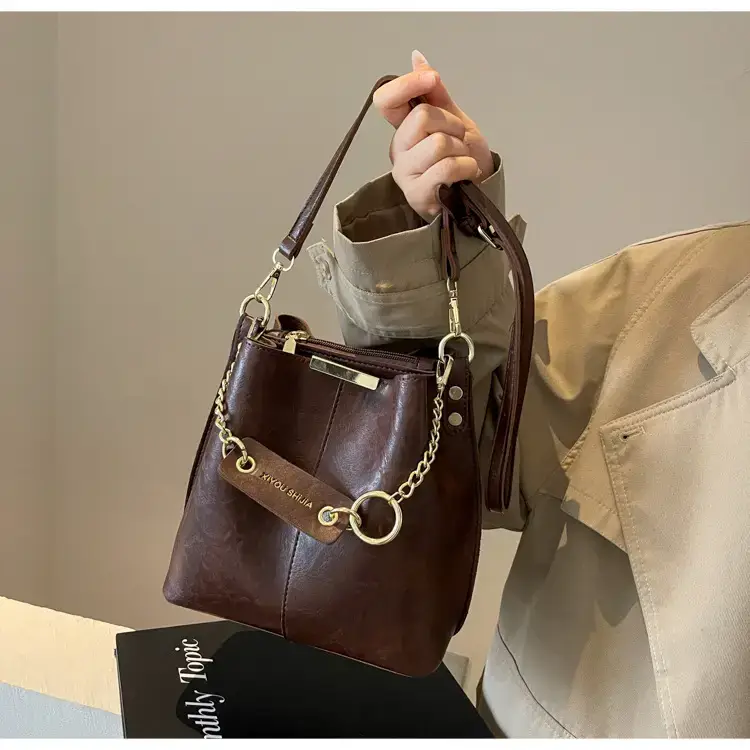 Korean Style Bucket Bag Women's Tan 2024 — feature 20