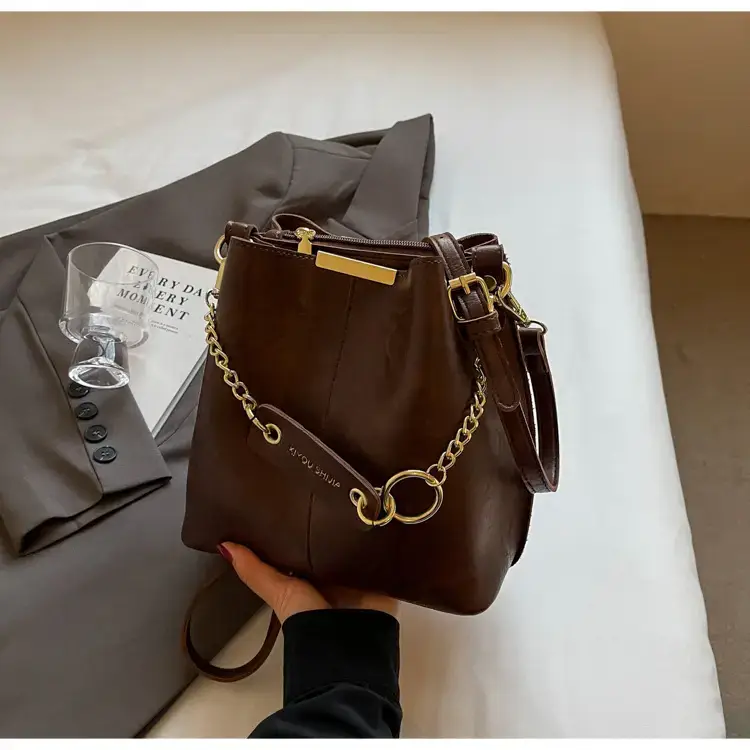 Korean Style Bucket Bag Women's Tan 2024 — feature 24