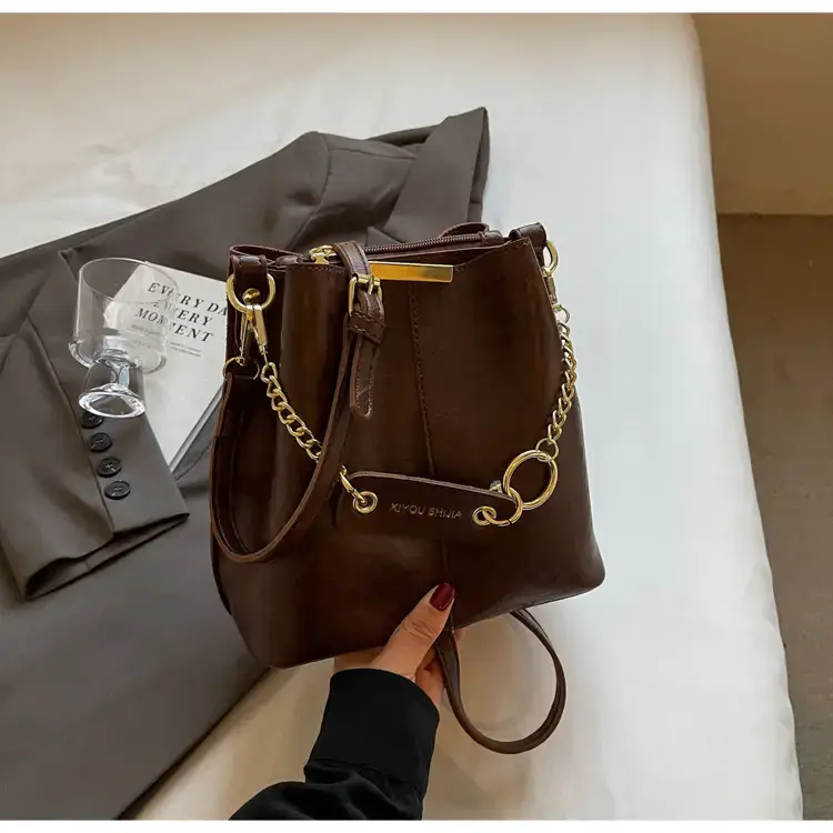 Korean Style Bucket Bag Women's Tan 2024 — feature 25