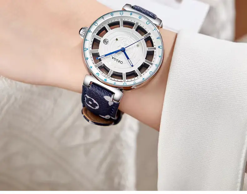 Orsga Black Hollow Women's Quartz Watch with Calendar — feature 11