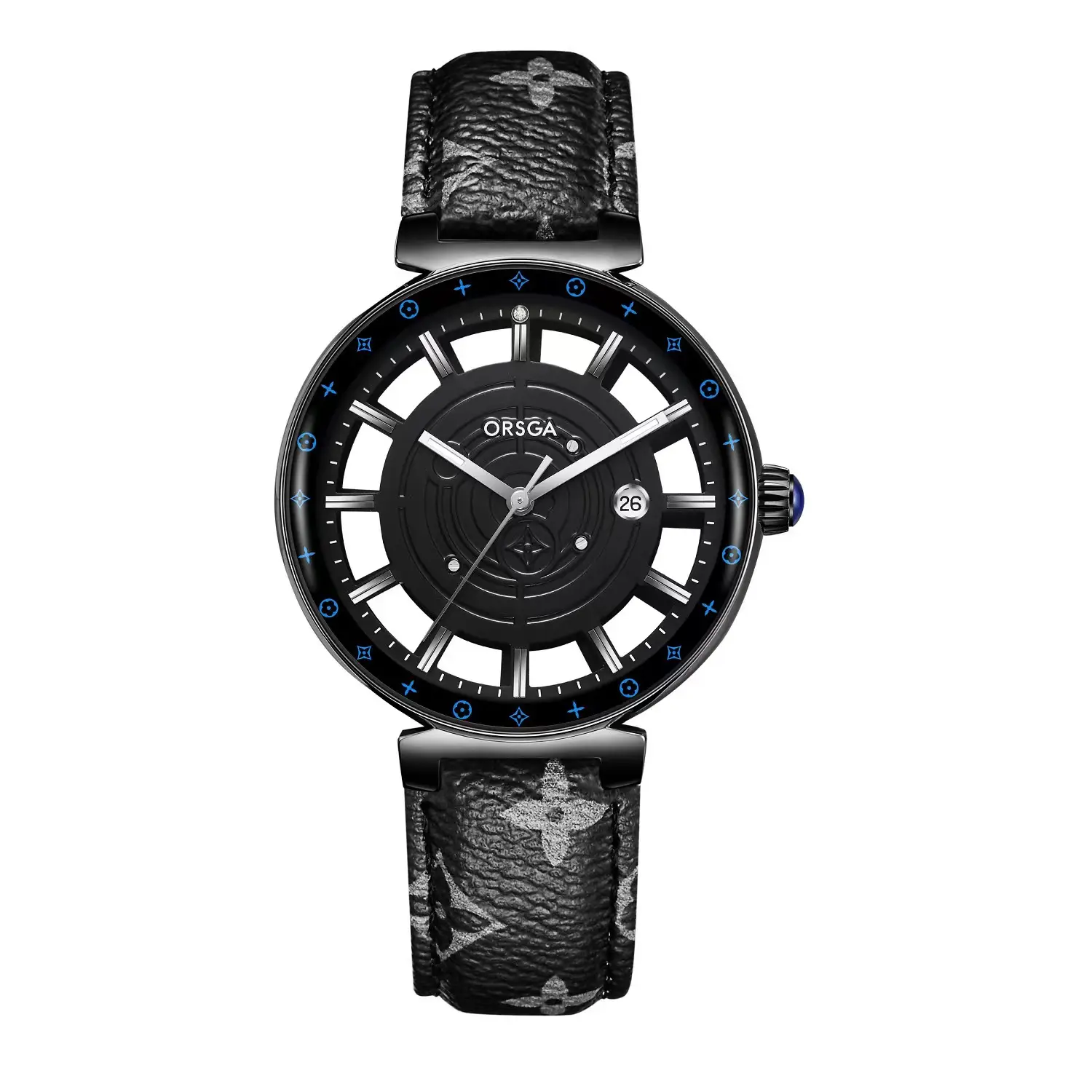 Orsga Black Hollow Women's Quartz Watch with Calendar - Image 2
