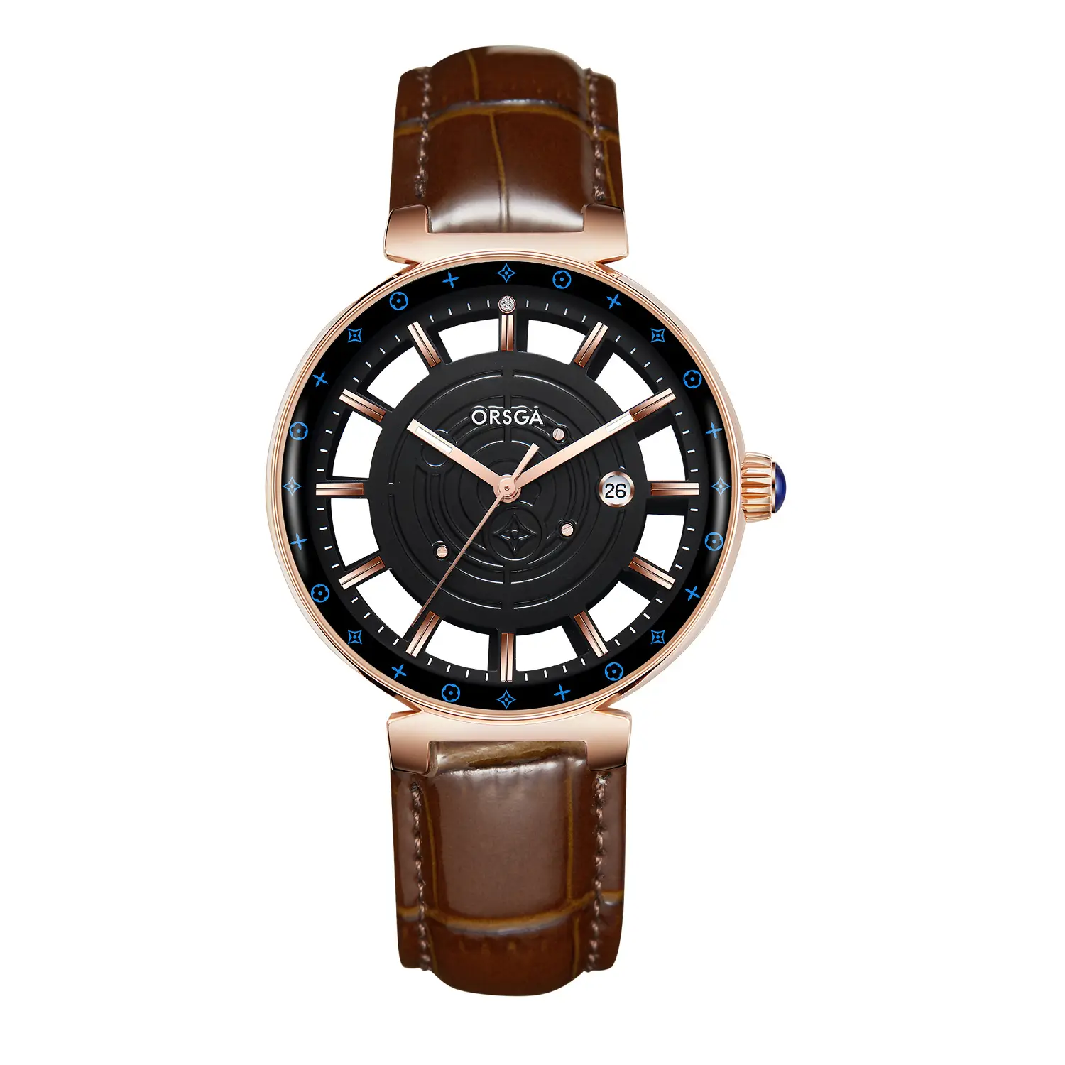 Orsga Black Hollow Women's Quartz Watch with Calendar - Image 6
