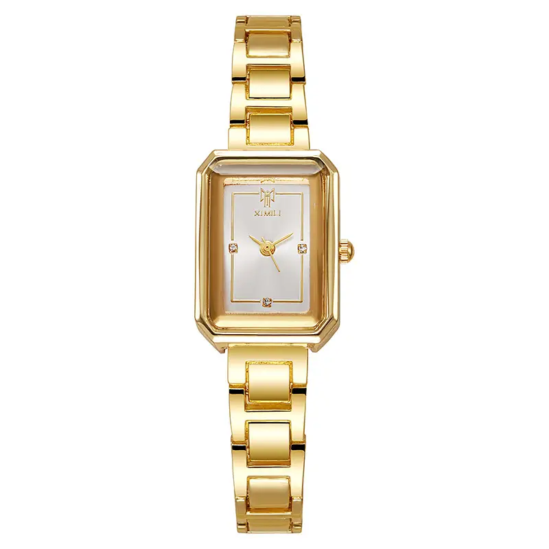 Women's Square Watch Green Quartz Steel Band - Image 2