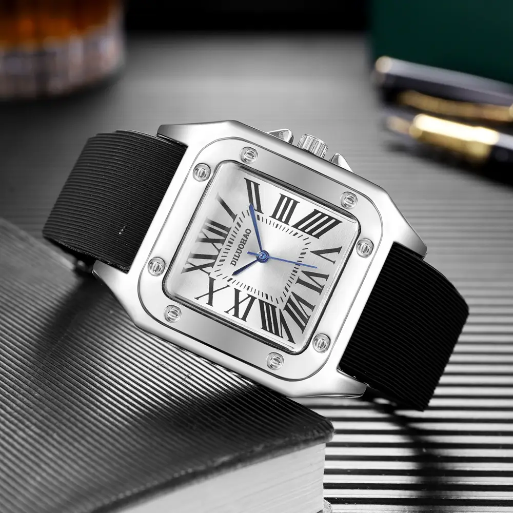 Men's Black Silicone Large Dial Quartz Watch - Image 4