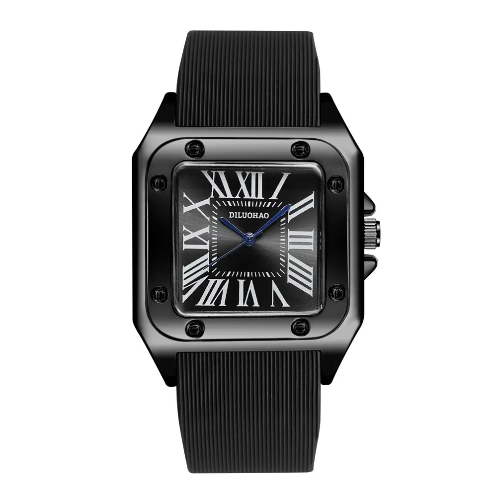 Men's Black Silicone Large Dial Quartz Watch - Image 7