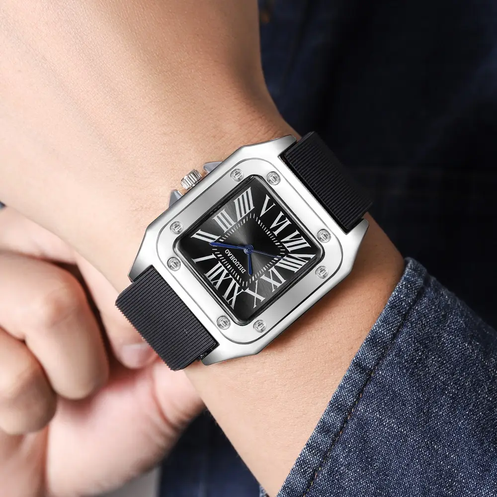 Men's Black Silicone Large Dial Quartz Watch — feature 7