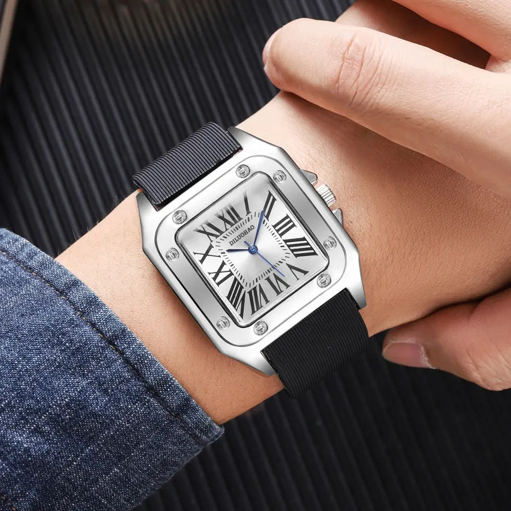 Men's Black Silicone Large Dial Quartz Watch — feature 9