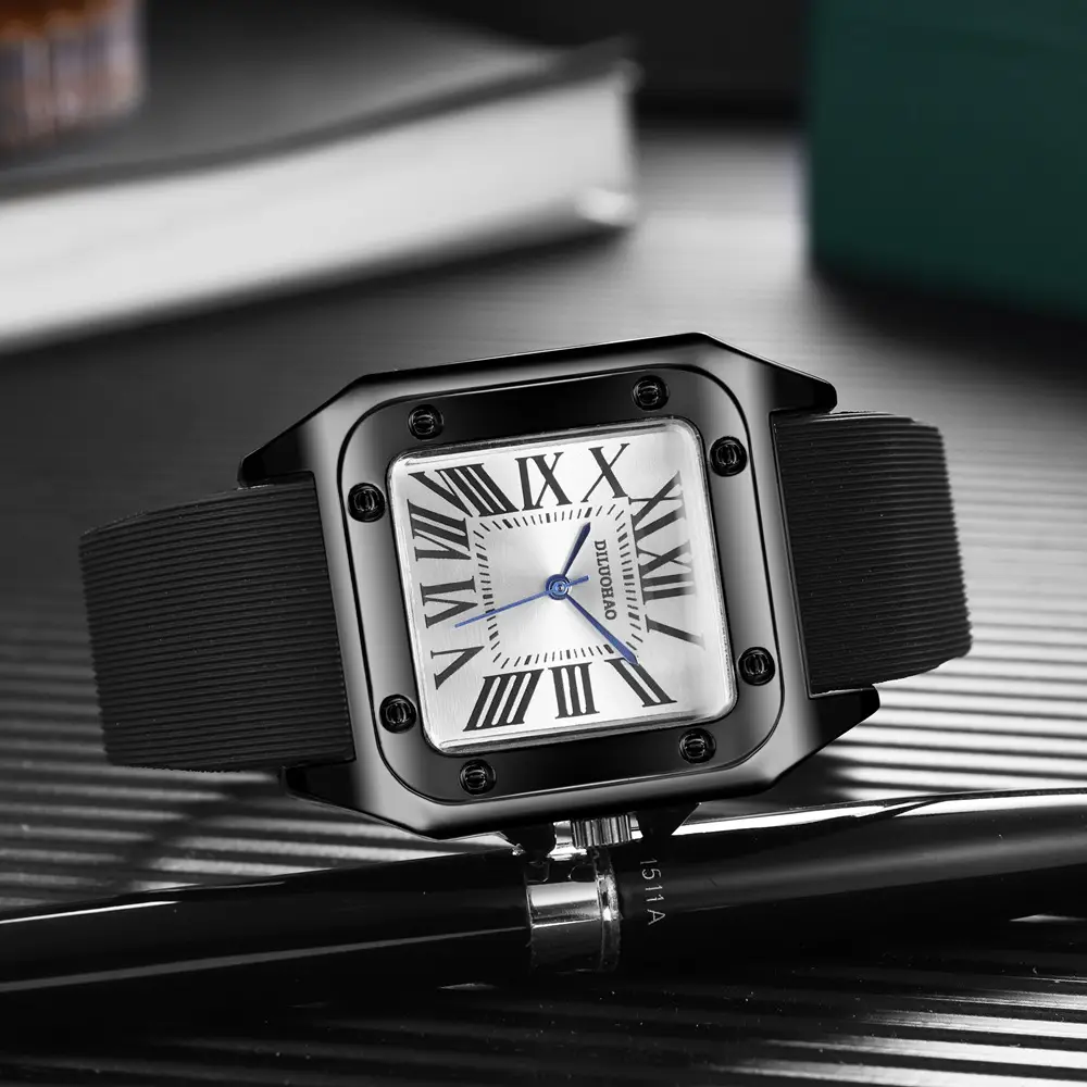 Men's Black Silicone Large Dial Quartz Watch - Image 2