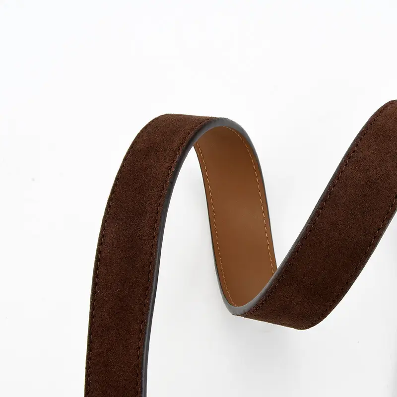 Women's Light Blue Frosted Leather Belt with Gold Buckle - Image 18