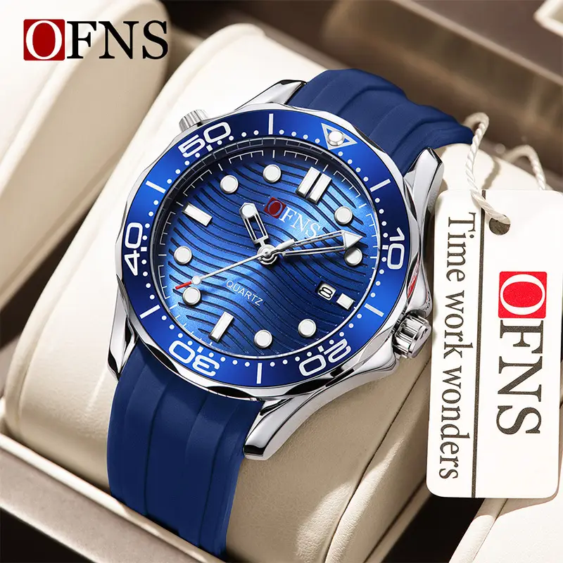 O'Fani Blue Quartz Men's Waterproof Watch with Calendar - Image 6