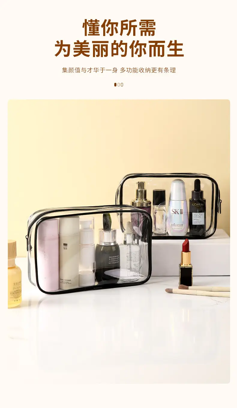 PVC Waterproof Wash Bag Large Capacity Travel Cosmetic Storage — feature 10