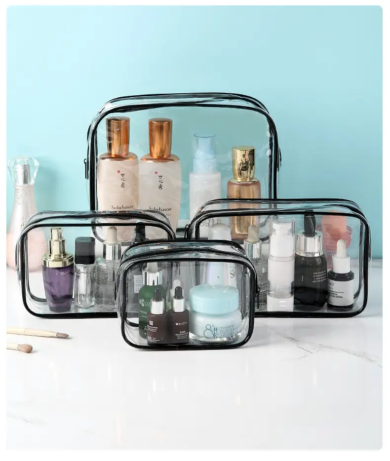 PVC Waterproof Wash Bag Large Capacity Travel Cosmetic Storage — feature 14