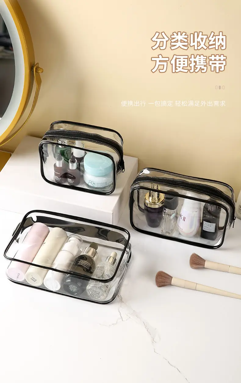 PVC Waterproof Wash Bag Large Capacity Travel Cosmetic Storage — feature 6