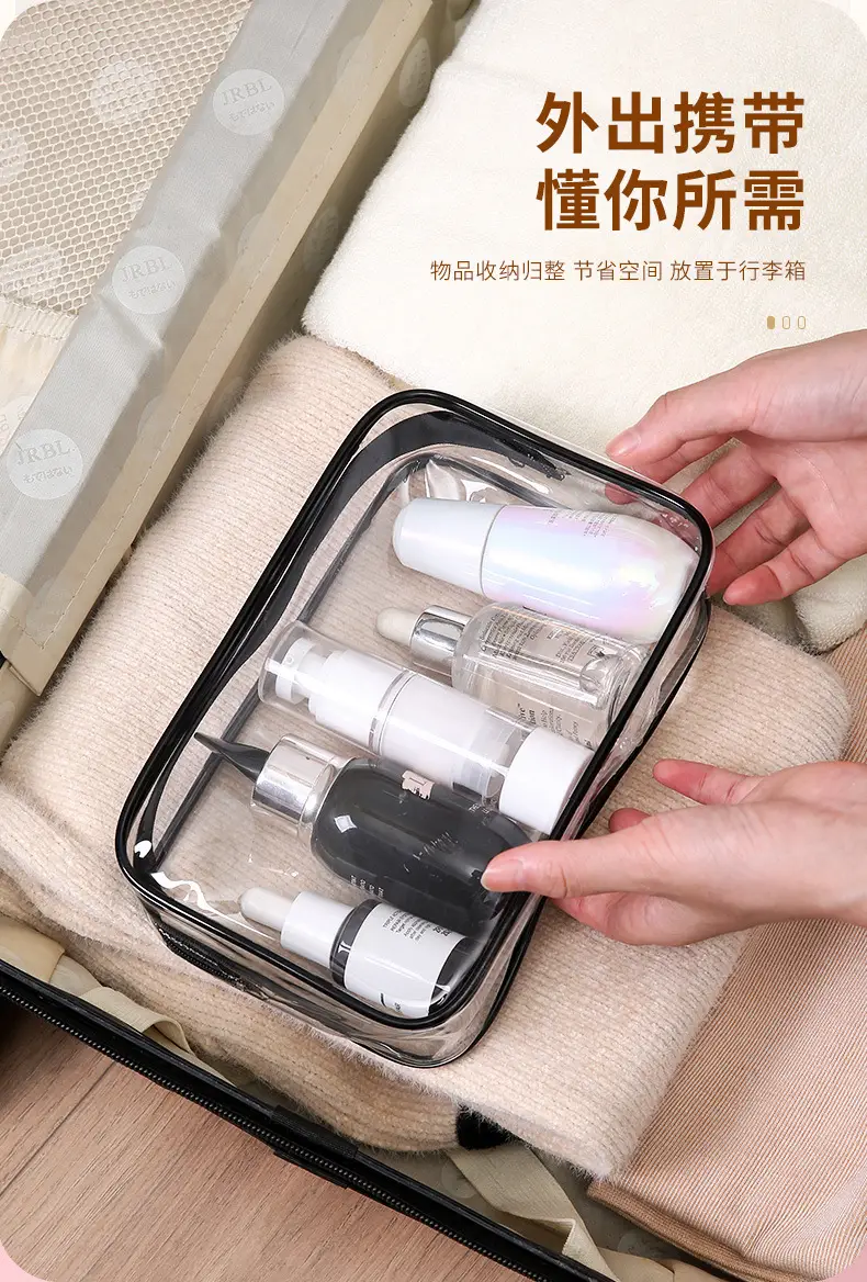 PVC Waterproof Wash Bag Large Capacity Travel Cosmetic Storage — feature 8