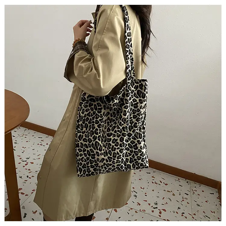 Leopard Print Canvas Shoulder Bag 2024 New Style — feature 8