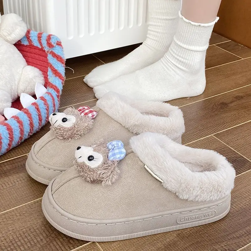 Women's Bear Fleece Slippers Winter Warm Cotton - Image 6