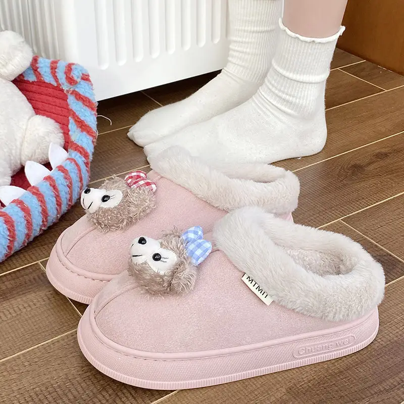 Women's Bear Fleece Slippers Winter Warm Cotton - Image 8