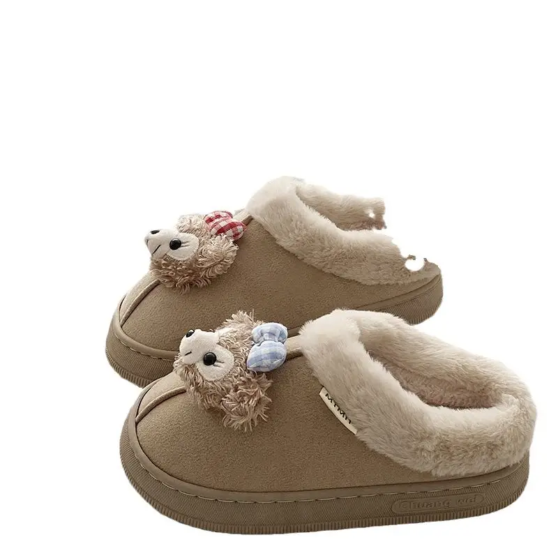 Women's Bear Fleece Slippers Winter Warm Cotton - Image 9