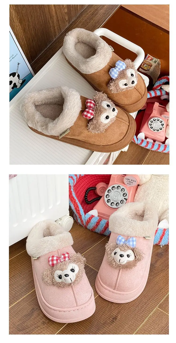 Women's Bear Fleece Slippers Winter Warm Cotton — feature 23