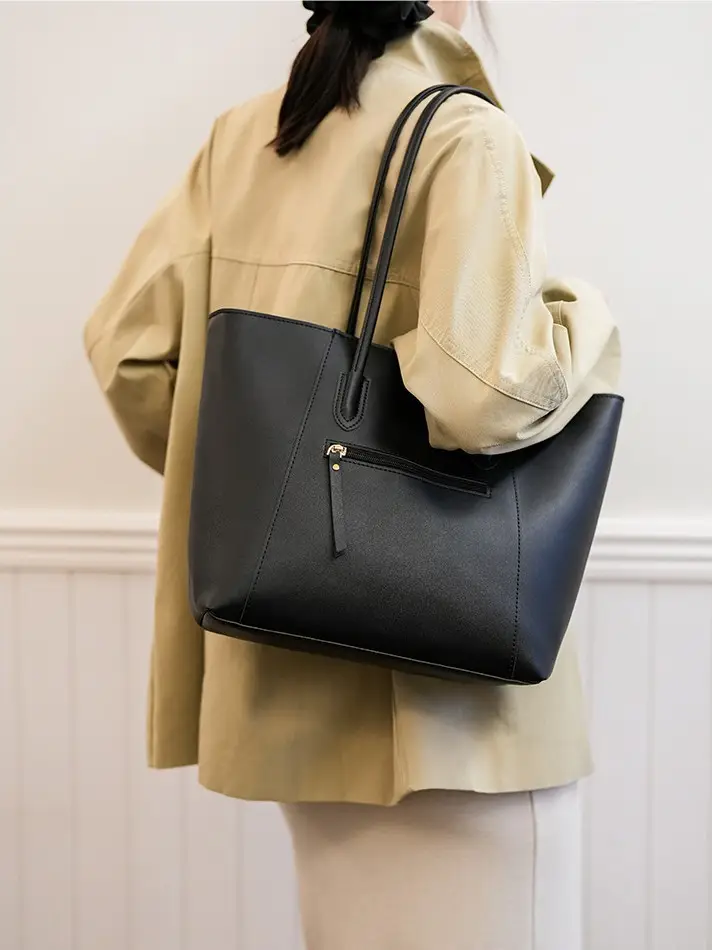 Women Large Capacity Brown Tote Bag Shoulder Handbag