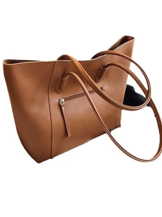 Women Large Capacity Brown Tote Bag Shoulder Handbag