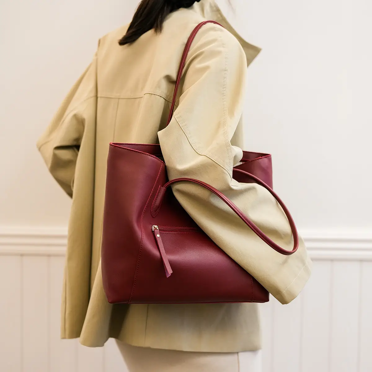 Women Large Capacity Brown Tote Bag Shoulder Handbag — feature 29