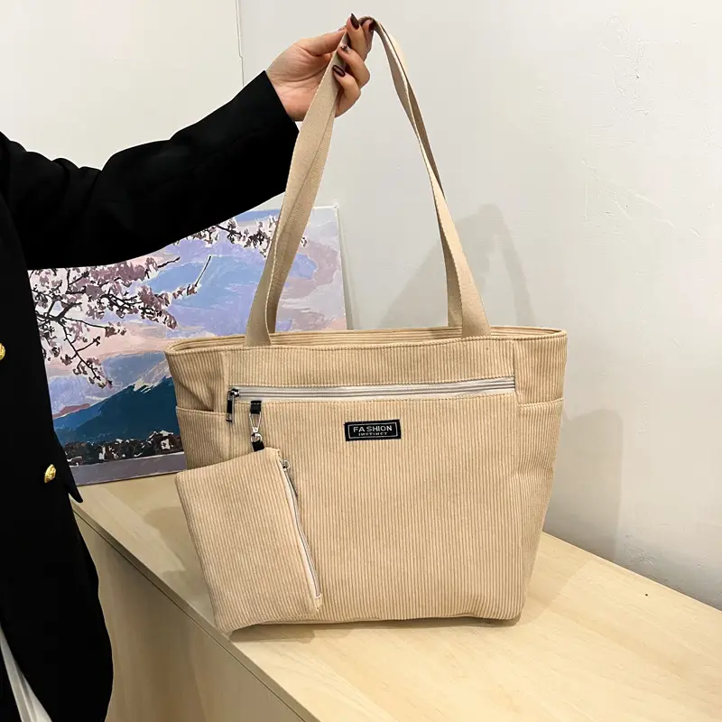 Women Cross-Border Tote Bag with Zippered Pocket - Image 6