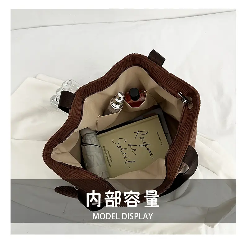 Women Cross-Border Tote Bag with Zippered Pocket — feature 11