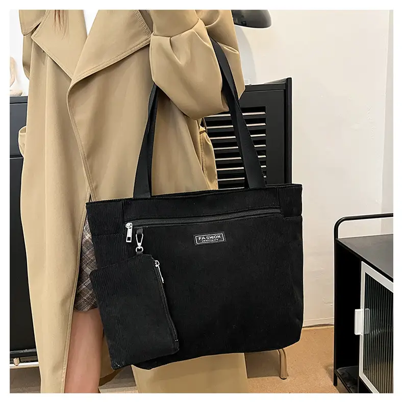 Women Cross-Border Tote Bag with Zippered Pocket — feature 13