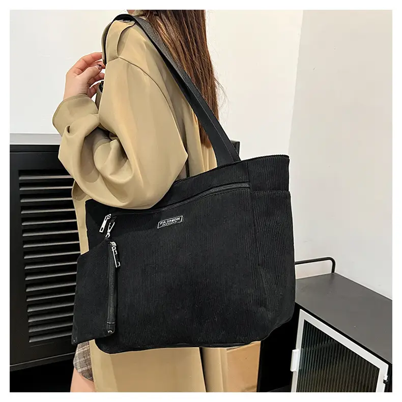 Women Cross-Border Tote Bag with Zippered Pocket — feature 15