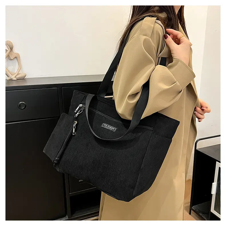 Women Cross-Border Tote Bag with Zippered Pocket — feature 16