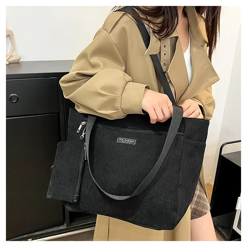 Women Cross-Border Tote Bag with Zippered Pocket — feature 17