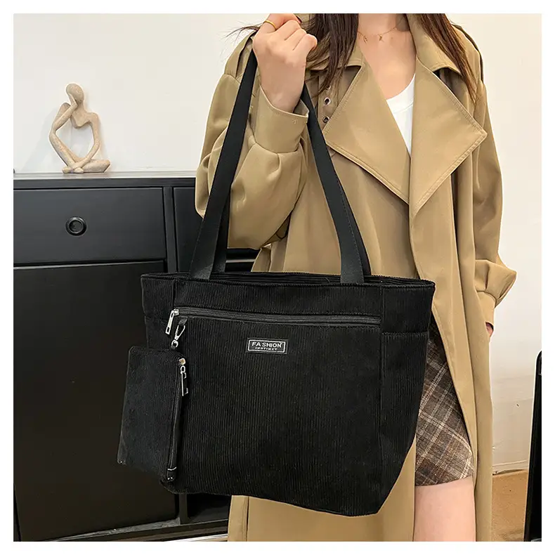 Women Cross-Border Tote Bag with Zippered Pocket — feature 18