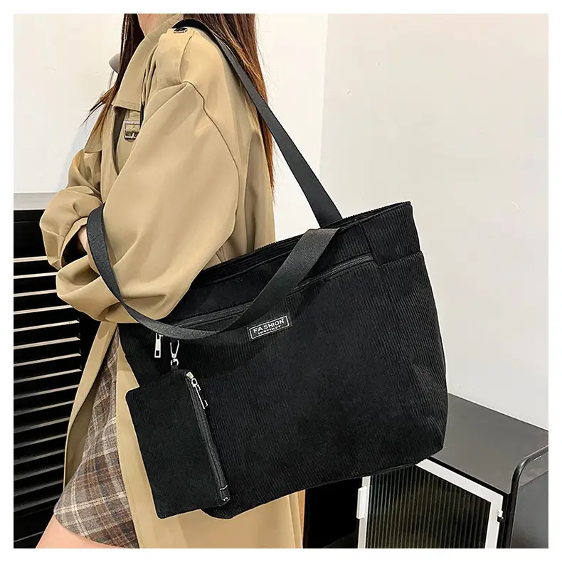 Women Cross-Border Tote Bag with Zippered Pocket — feature 19