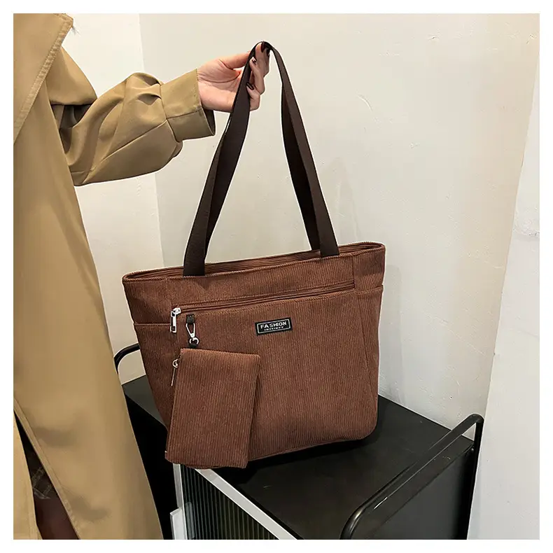 Women Cross-Border Tote Bag with Zippered Pocket — feature 20