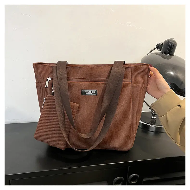 Women Cross-Border Tote Bag with Zippered Pocket — feature 21