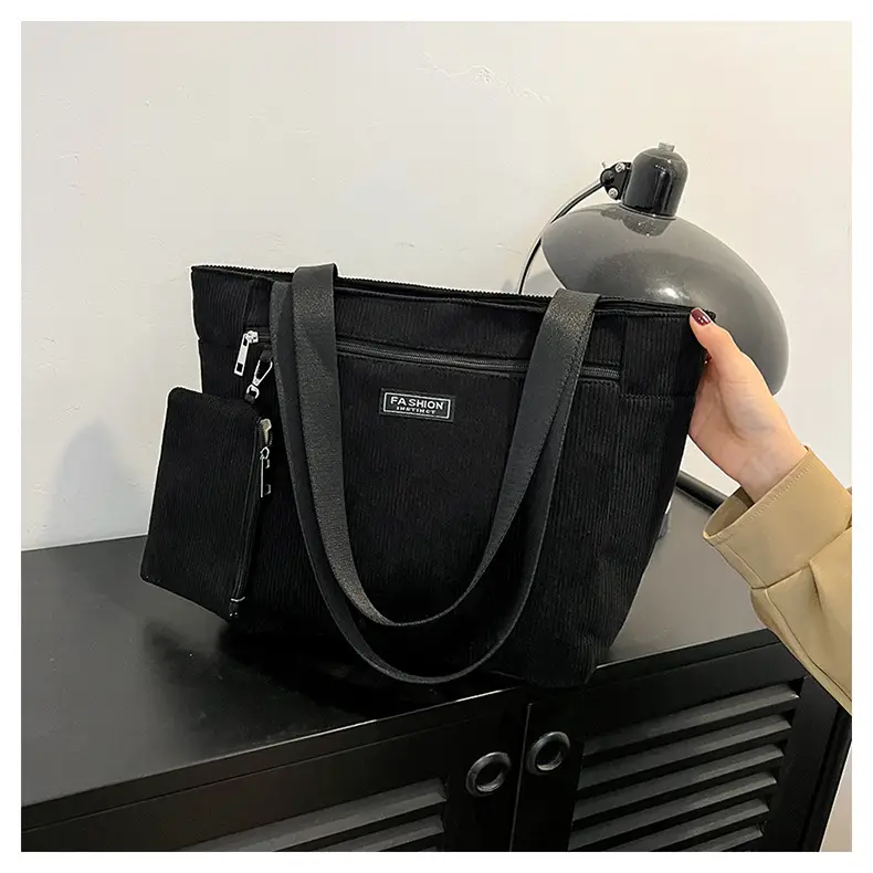 Women Cross-Border Tote Bag with Zippered Pocket — feature 22
