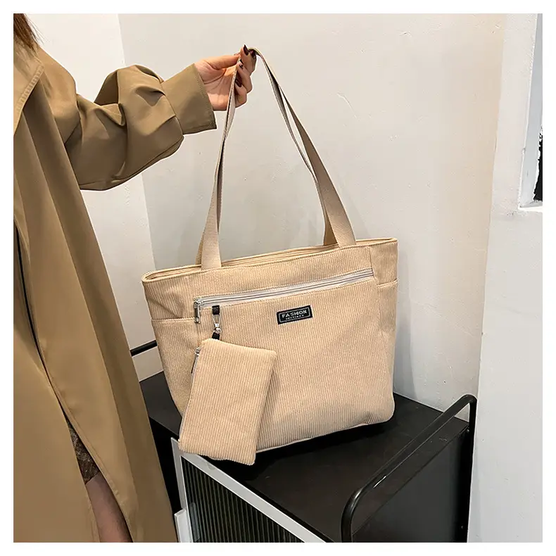 Women Cross-Border Tote Bag with Zippered Pocket — feature 24