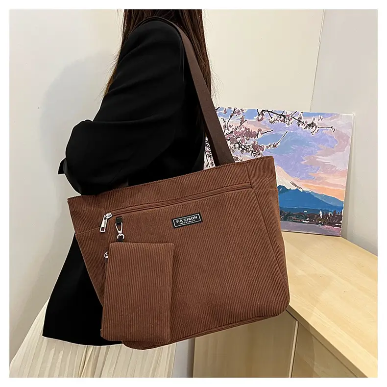 Women Cross-Border Tote Bag with Zippered Pocket — feature 27