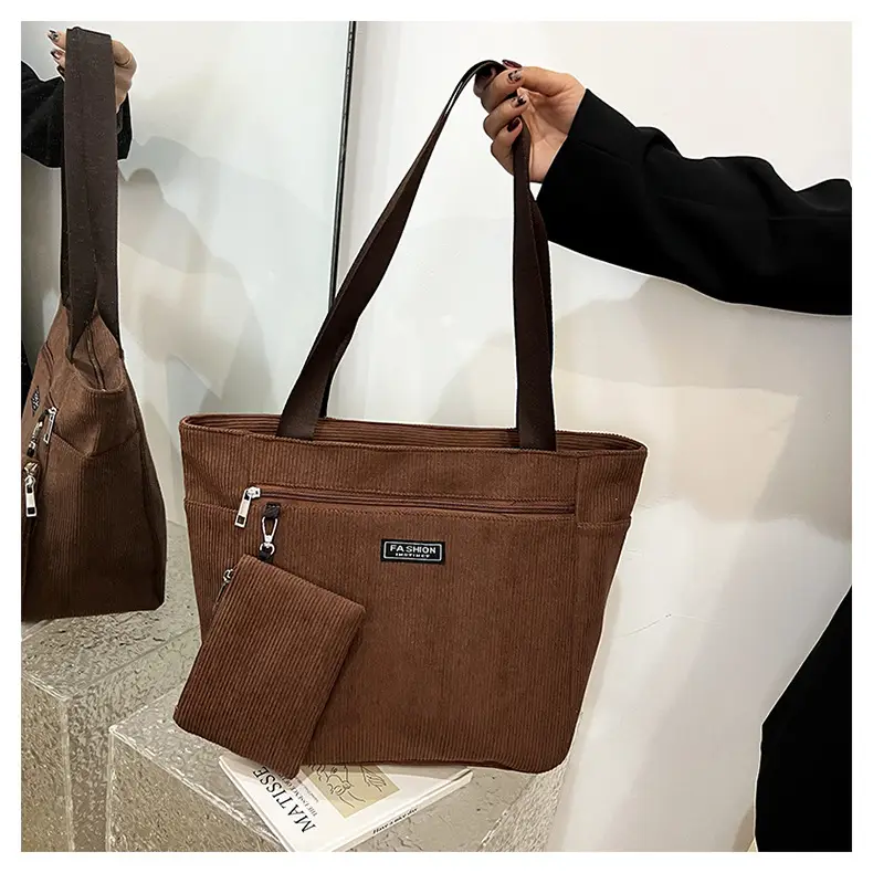 Women Cross-Border Tote Bag with Zippered Pocket — feature 30