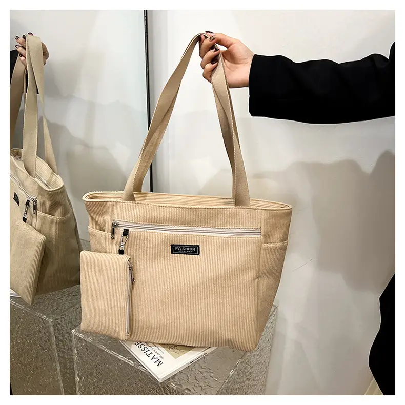 Women Cross-Border Tote Bag with Zippered Pocket — feature 31