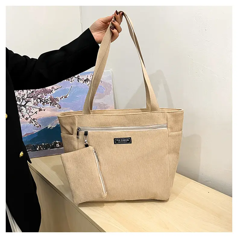 Women Cross-Border Tote Bag with Zippered Pocket — feature 32