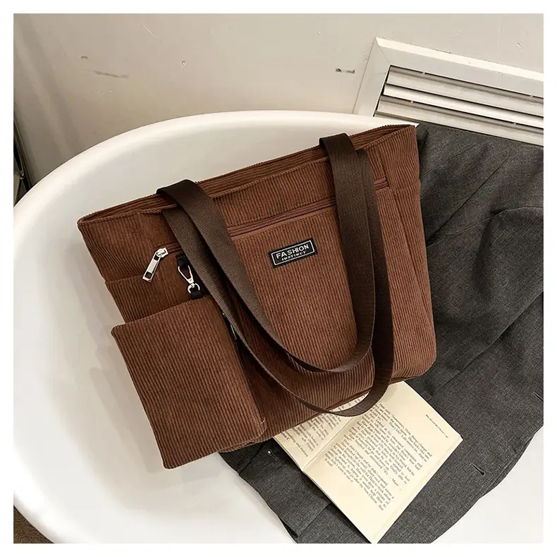 Women Cross-Border Tote Bag with Zippered Pocket — feature 37
