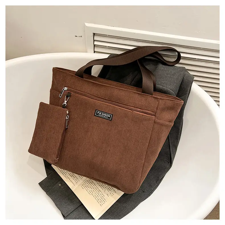 Women Cross-Border Tote Bag with Zippered Pocket — feature 38